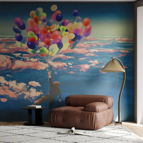 Papier Peint Autocollant Deluxe Sticker - Un rêve d'enfant devenu réalité - Pour les enfants, Ballons colorés, Abstraction - 250x175 cm