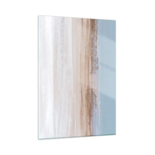 Impression sur verre - Image sur verre - Paysage abstrait avec ciel et terre pastel - 50x70cm - Paysage ambigu - Décoration murale moderne pour le salon et la chambre ARTTOR