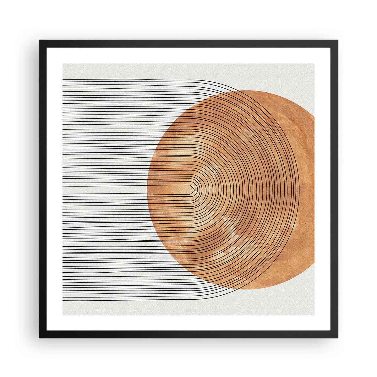 Affiche dans un cadre noir - Poster - Composition solaire - 60x60 cm