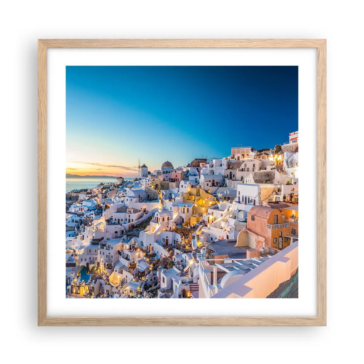 Affiche dans un chêne clair - Poster - L'essence de la grecque - 50x50 cm