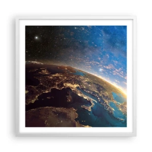 Affiche dans un cadre blanc - Poster - Regardons-nous de loin - 60x60 cm