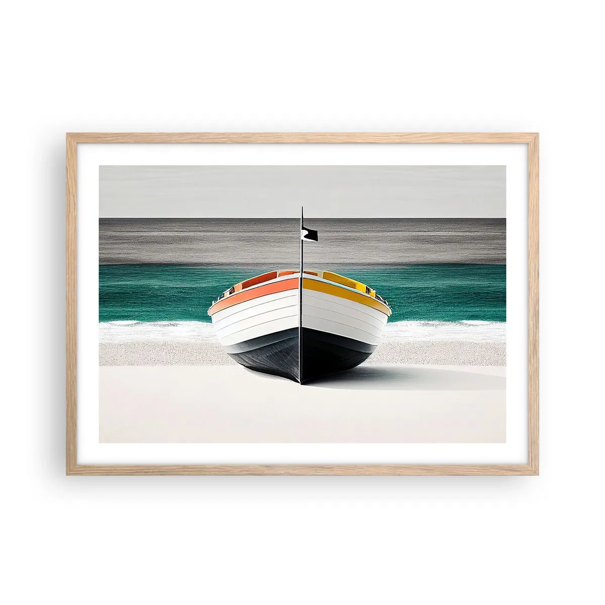 Affiche dans un chêne clair - Poster - A sa place - 70x50 cm