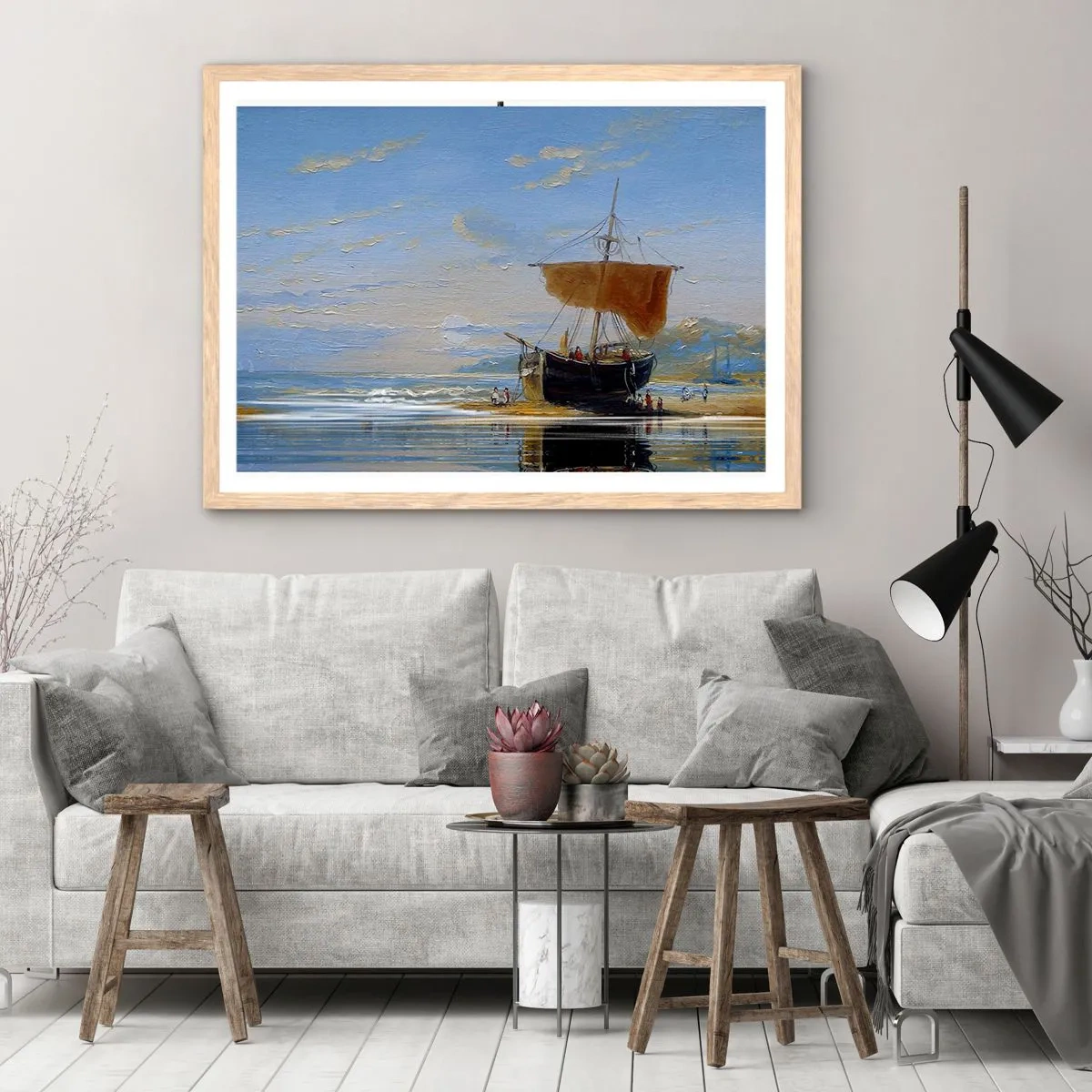 Affiche dans un chêne clair - Poster - Eau, terre, air - 70x50 cm