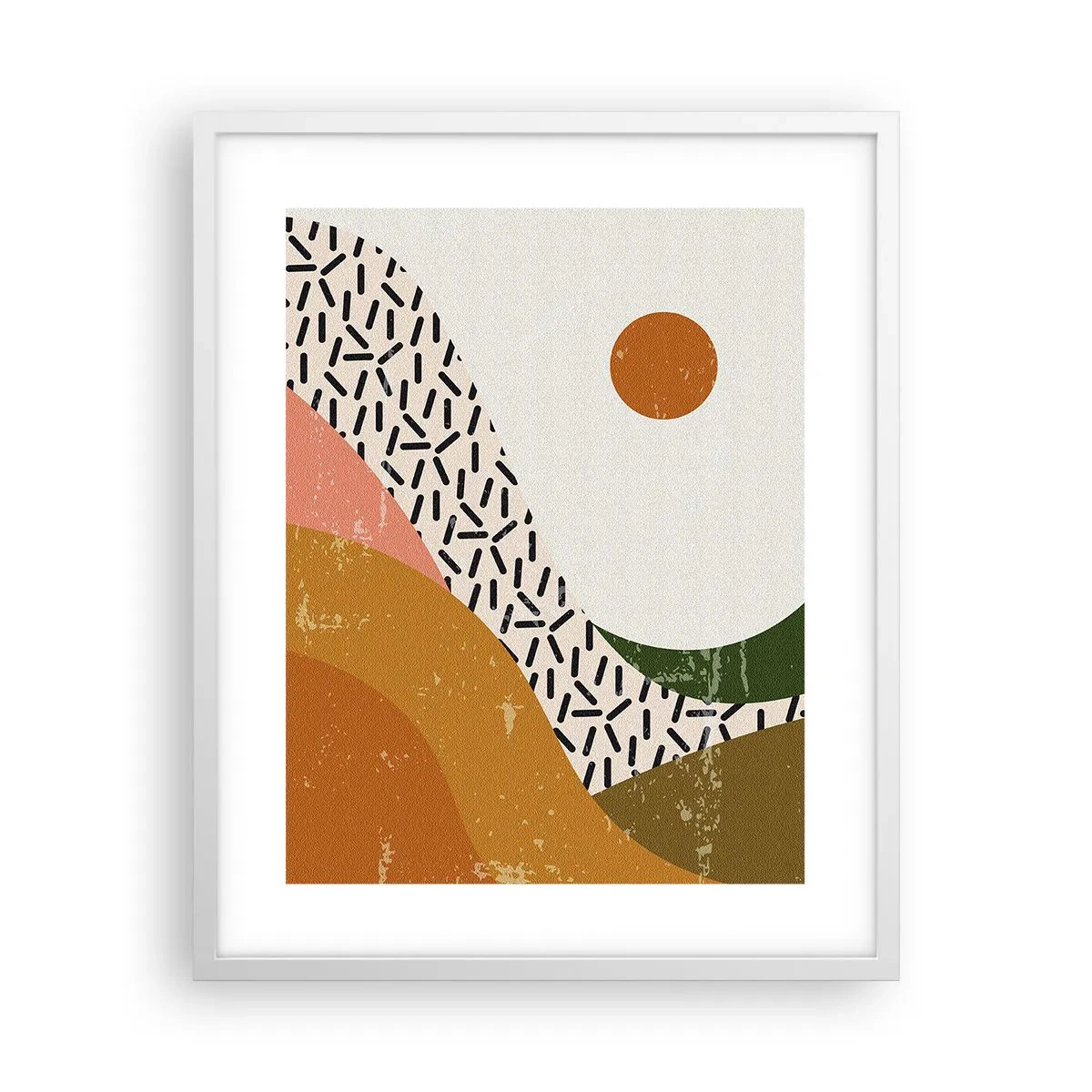 Affiche dans un cadre blanc - Poster - Abstraction solaire - 40x50 cm