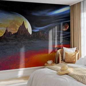 Papier Peint Photo Premium Canvas - Monde inconnu - Abstraction, Cosmos, 3D - 150x105 cm