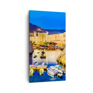 Impression sur toile - Image sur toile - Nuit illuminée sur l'Adriatique - 45x80 cm