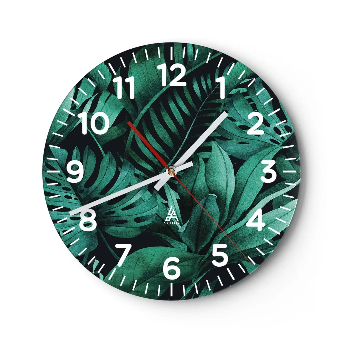Horloge murale - Pendule murale - Profondeur du vert tropical - 40x40 cm