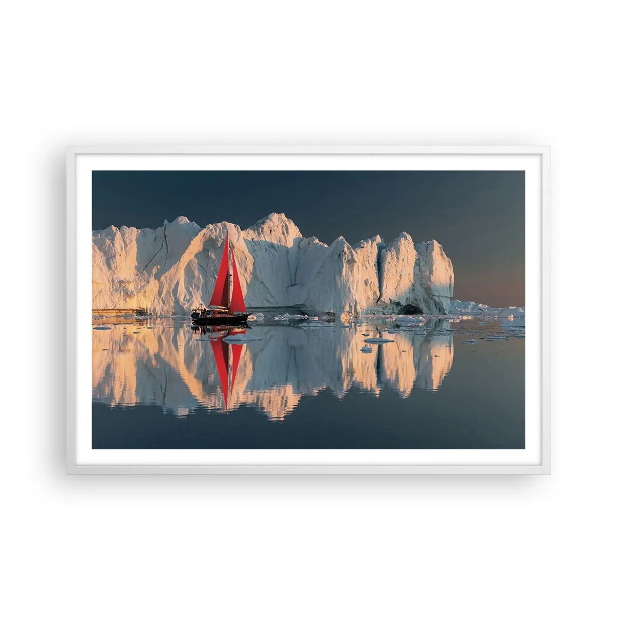 Affiche dans un cadre blanc - Poster - Aux limites du monde - 91x61 cm