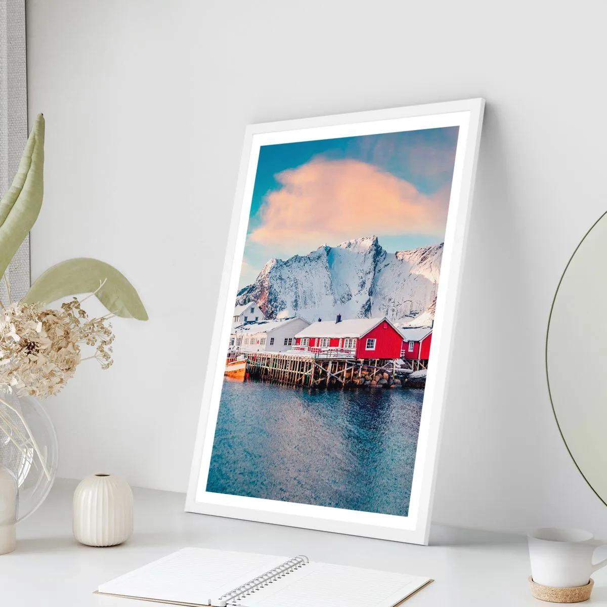 Affiche dans un cadre blanc - Poster - Retraite dans le nord - 50x70 cm