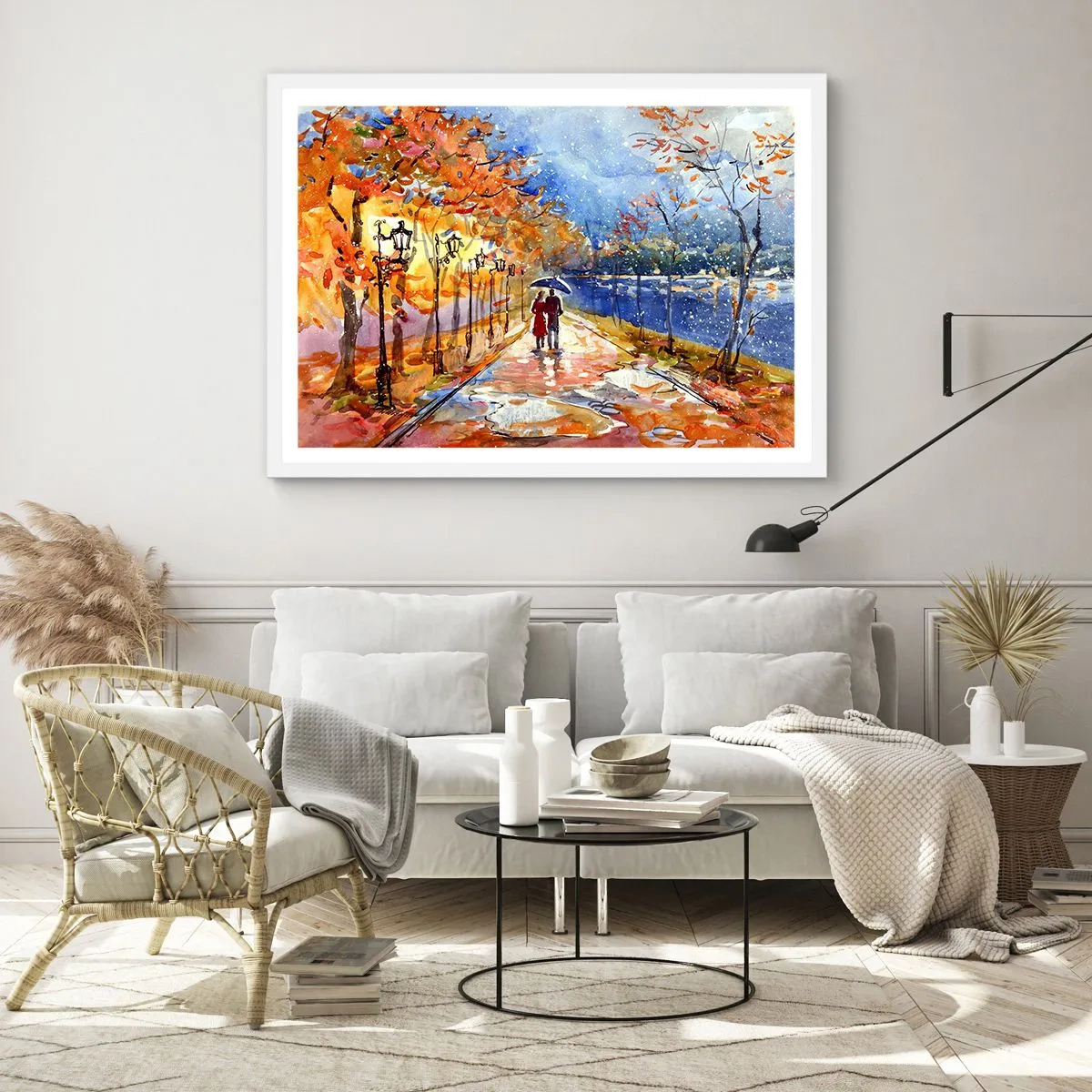 Affiche dans un cadre blanc - Poster - Ensemble jusqu'au bout du temps - 100x70 cm