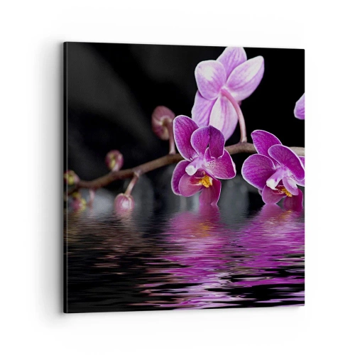 Impression sur toile - Image sur toile - Reflet lilas de la beauté - 70x70 cm