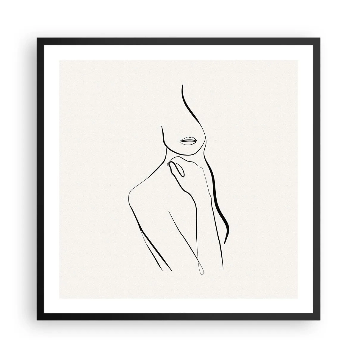 Affiche dans un cadre noir - Poster - Vague de mélancolie - 60x60 cm