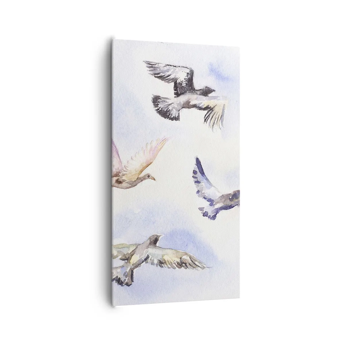 Impression sur toile - Image sur toile - Liberté en gris et bleu - 65x120 cm