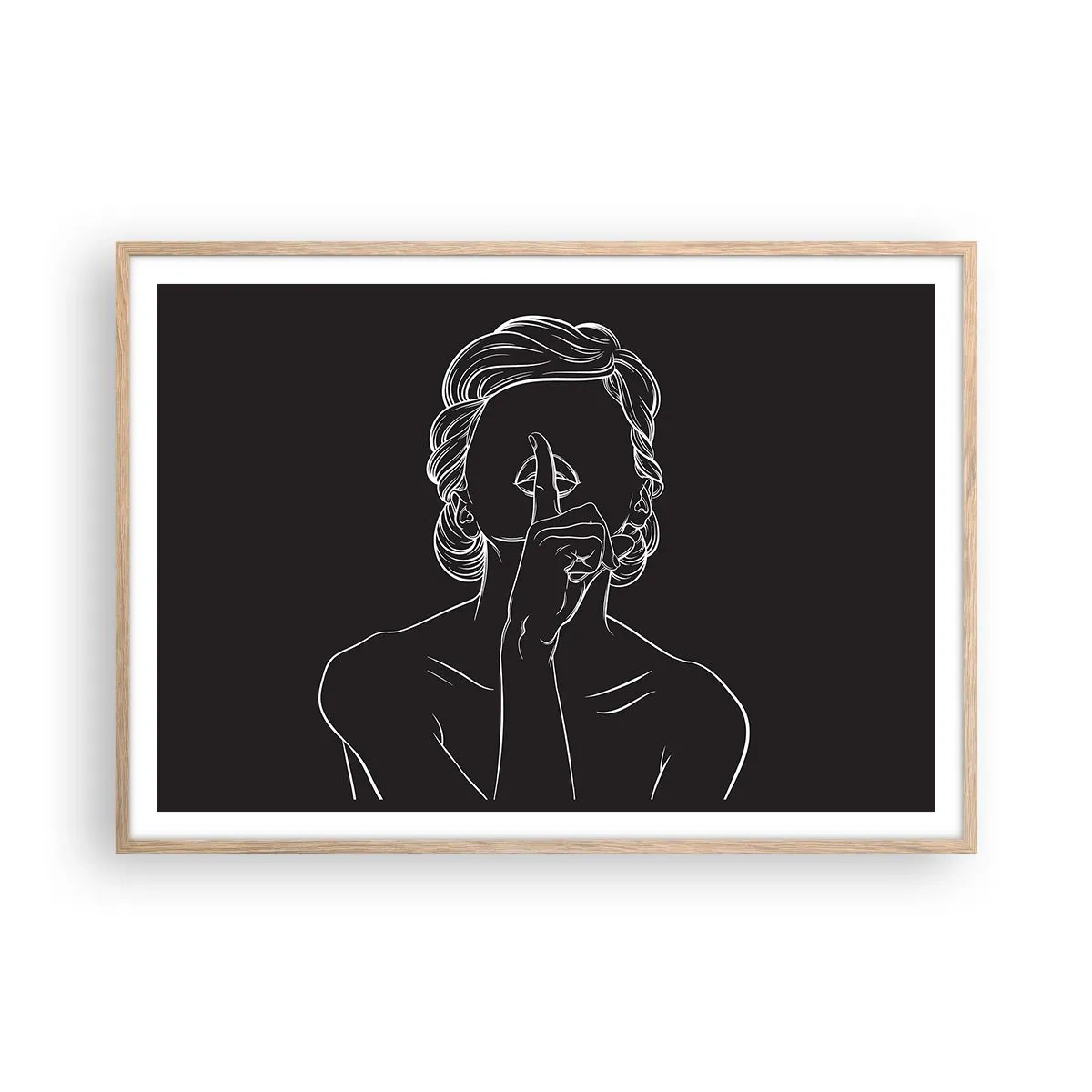 Affiche dans un chêne clair - Poster - La beauté s'épanouit en silence - 100x70 cm