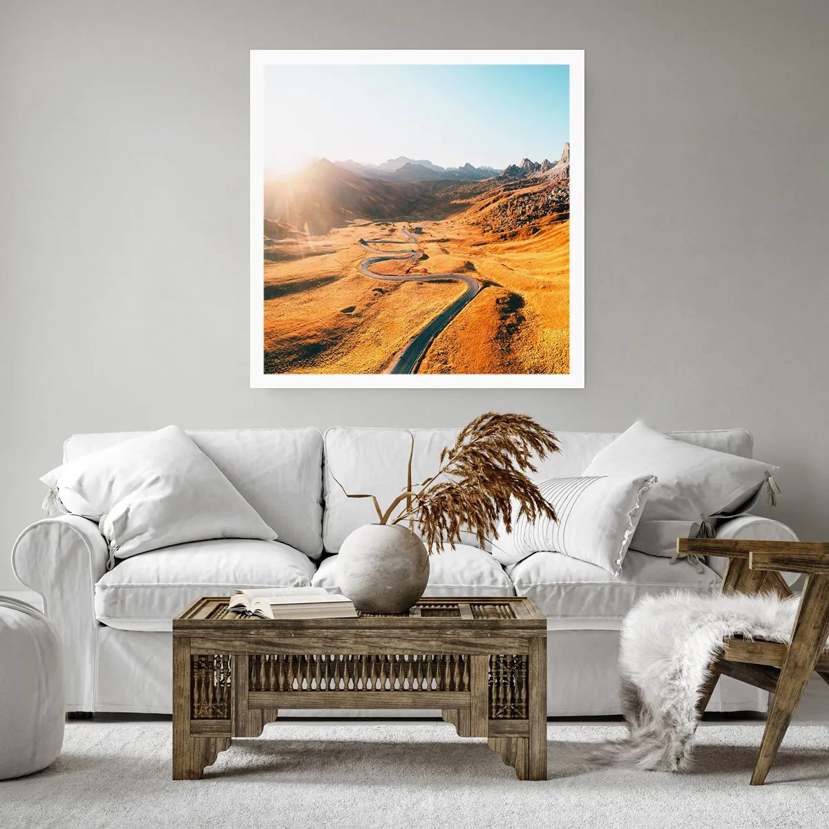 Affiche - Poster - Dans une vallée dorée - 50x50 cm