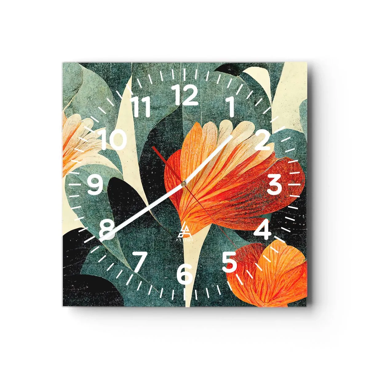 Horloge murale - Pendule murale - La chaleur des tropiques et la fraîcheur de la verdure - 40x40 cm