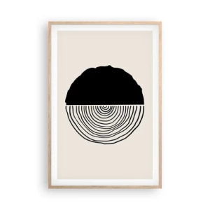 Affiche dans un chêne clair - Poster - Moitié-moitié - 61x91 cm