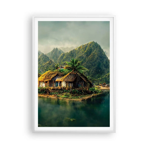 Affiche dans un cadre blanc - Poster - Paradis tropical - 70x100 cm