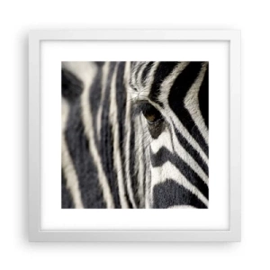 Affiche dans un cadre blanc - Poster - Portrait en rayure - 30x30 cm