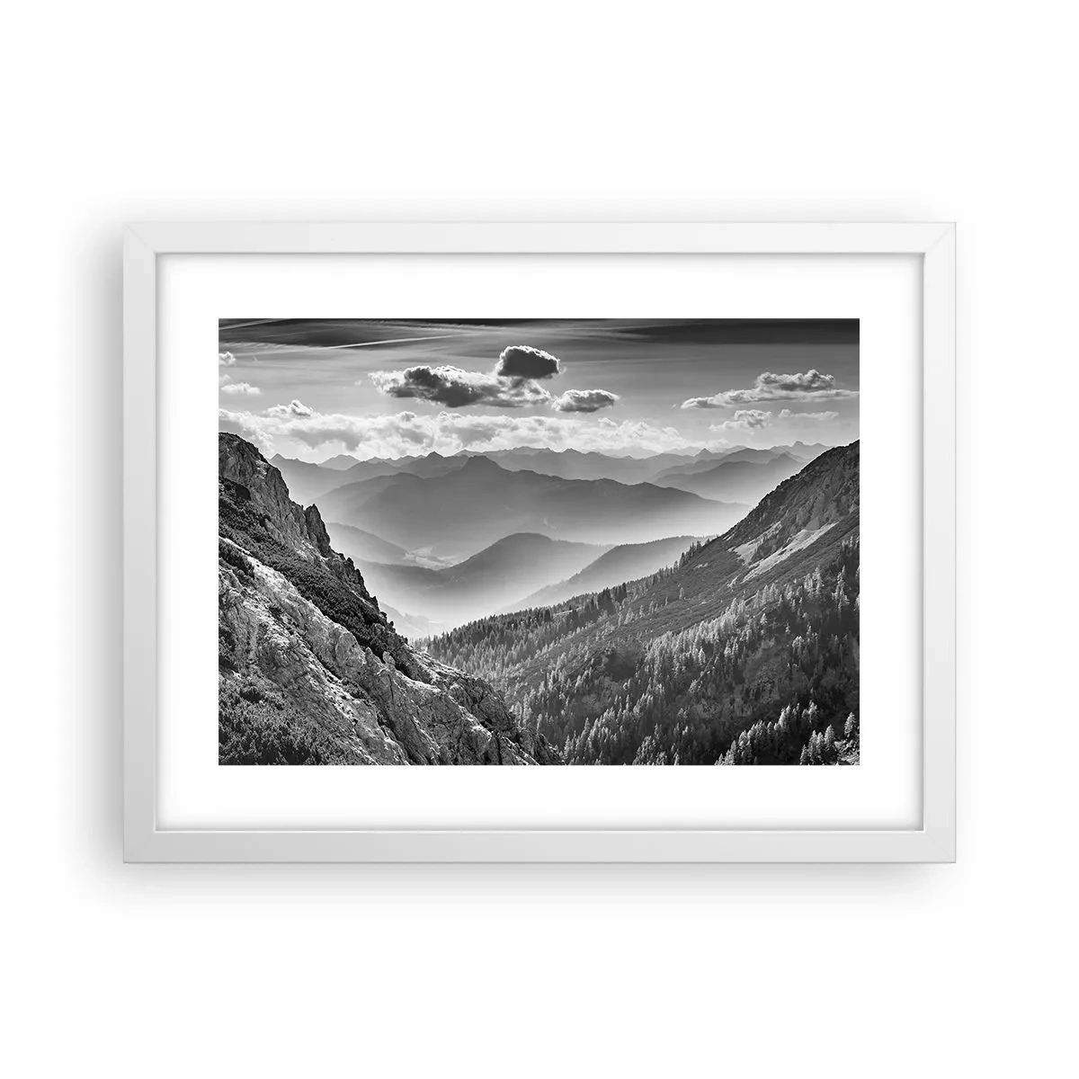 Affiche dans un cadre blanc - Poster - Jusqu'à l'horizon - 40x30 cm