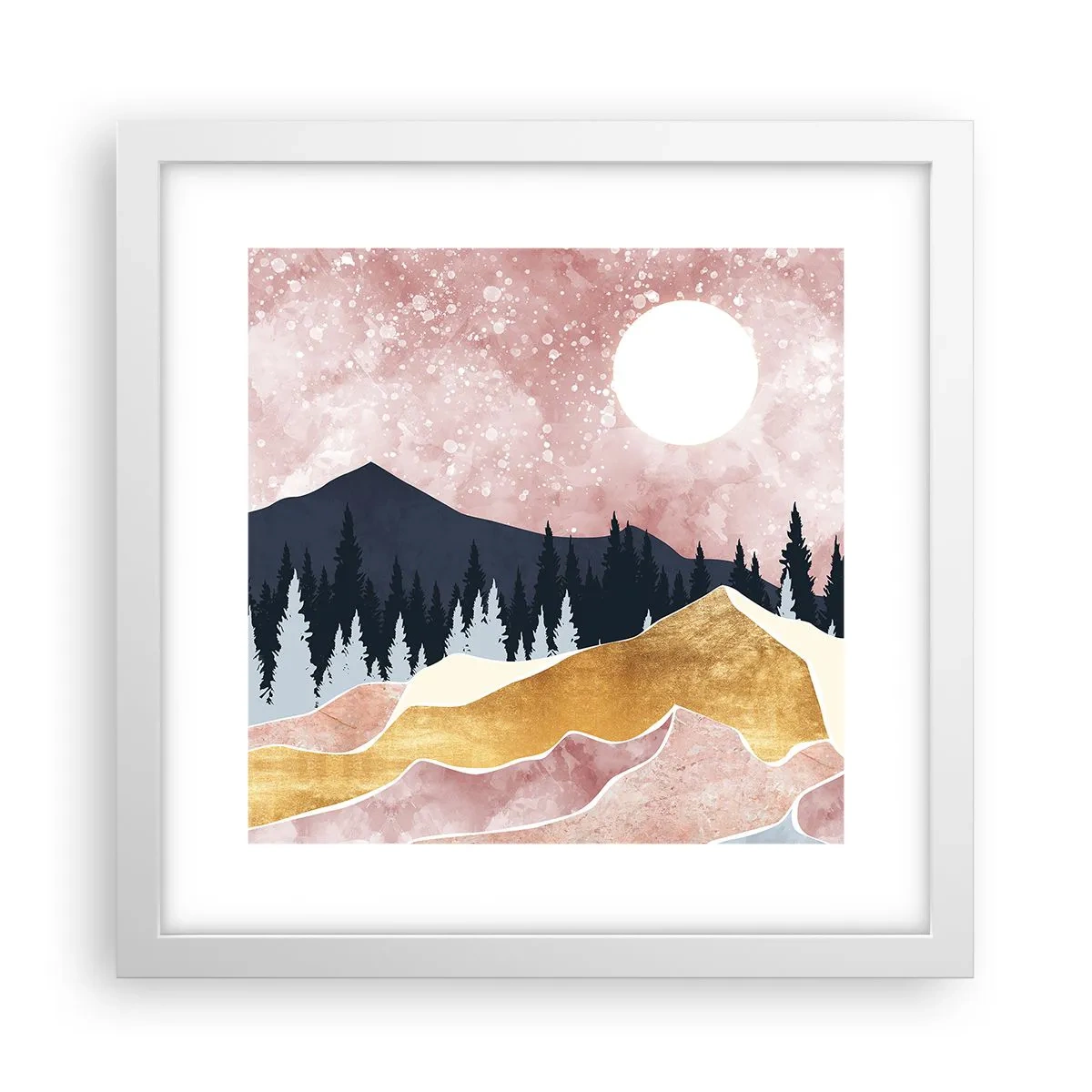 Affiche dans un cadre blanc - Poster - Gardien de la nuit - 30x30 cm