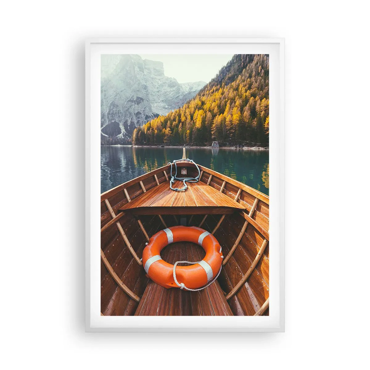 Affiche dans un cadre blanc - Poster - Escapade en montagne - 61x91 cm