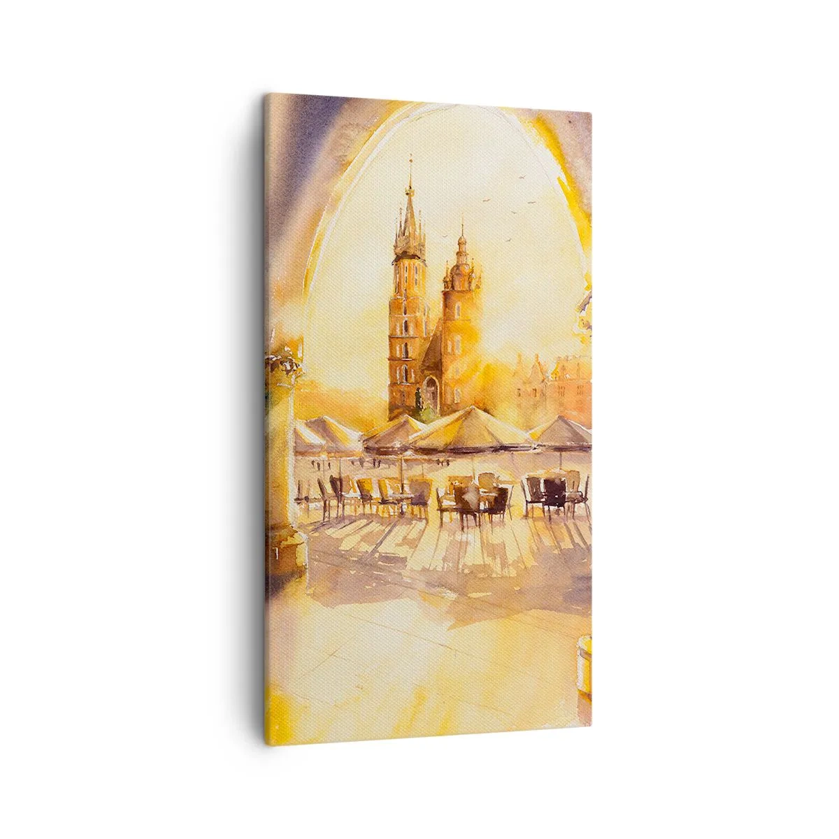 Impression sur toile - Image sur toile - À l'est, sur la place du marché de Cracovie - 45x80 cm
