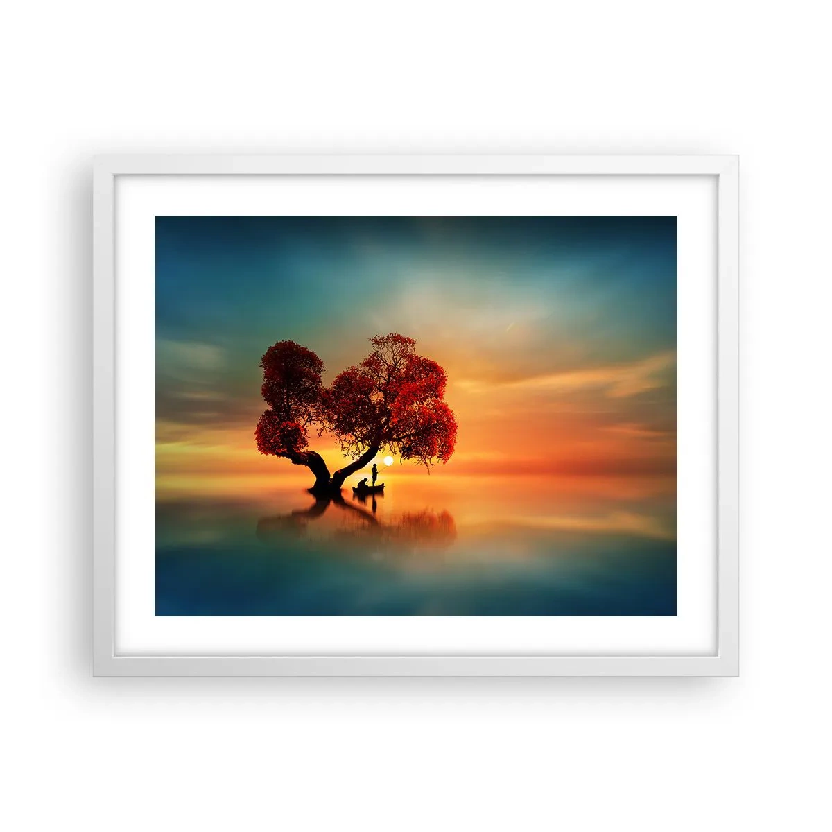 Affiche dans un cadre blanc - Poster - Plénitude et éloignement sans monde - 50x40 cm