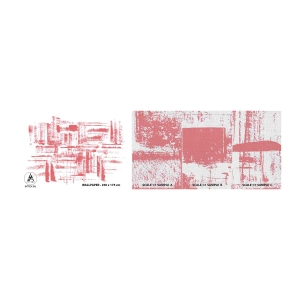 Échantillon de Papier Peint Premium Canvas - La ville rouge - Abstraction, Graphique, Peinture - 100x30 cm
