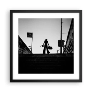 Affiche dans un cadre noir - Poster - Pèlerinage urbain - 40x40 cm