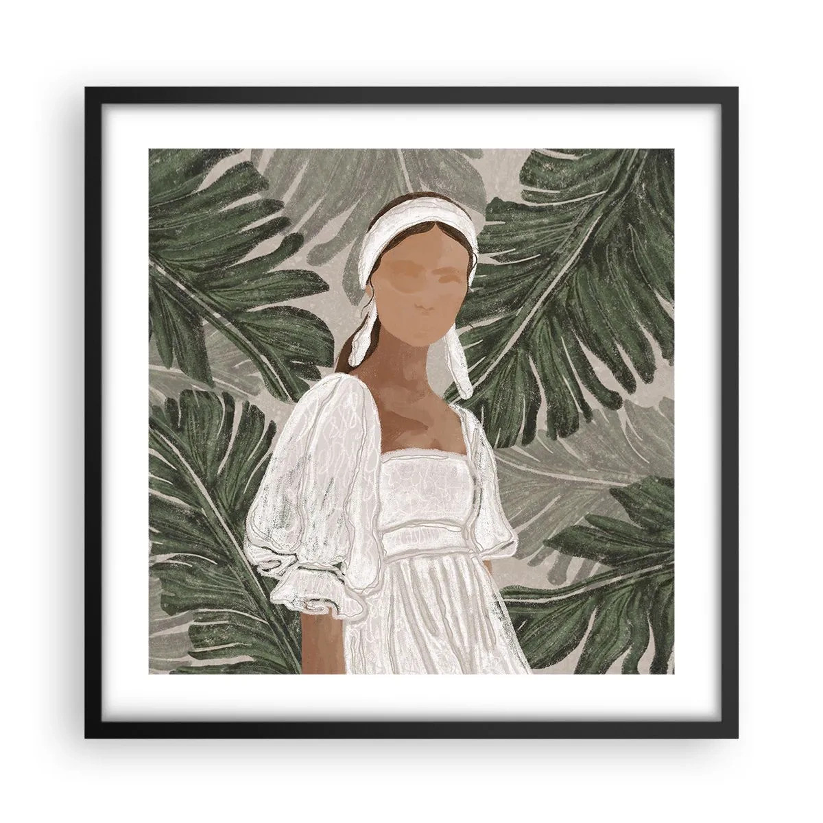Affiche dans un cadre noir - Poster - Portrait exotique - 50x50 cm