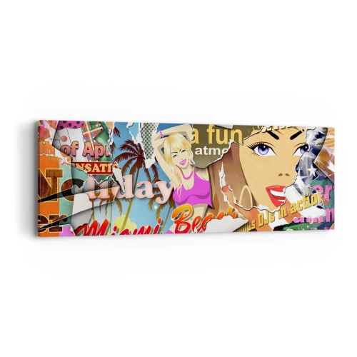 Impression sur toile - Image sur toile - Souvenirs de vacances - 90x30 cm