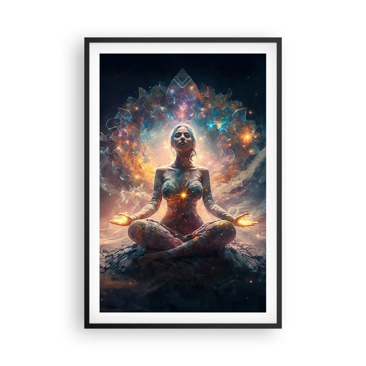 Affiche dans un cadre noir - Poster - Flux de bonne énergie - 61x91 cm