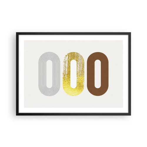 Affiche dans un cadre noir - Poster - Motif abstrait de trois formes géométriques - 70x50cm - Ooo! - Décoration murale moderne pour le salon et la chambre ARTTOR