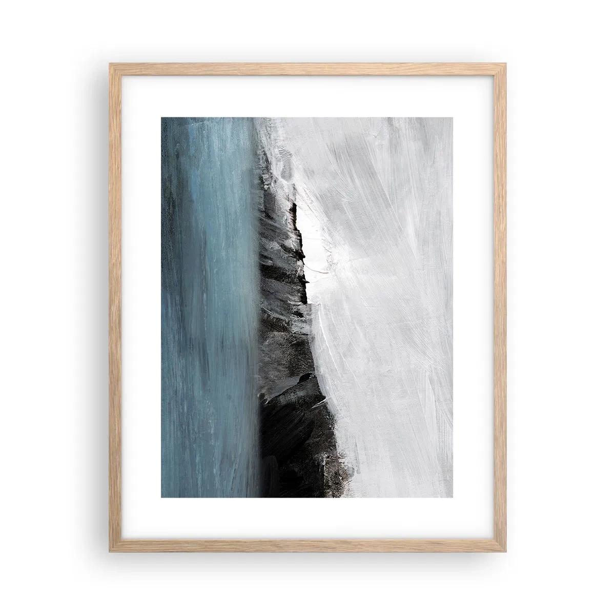 Affiche dans un chêne clair - Poster - Eau – terre : choc des éléments - 40x50 cm