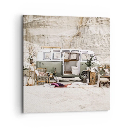 Impression sur toile - Image sur toile - Il est temps de commencer le voyage - 70x70 cm