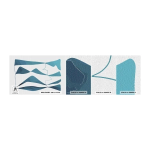 Échantillon de Papier Peint Autocollant Deluxe Sticker - Abstraction : composé turquoise - Minimalisme, Éléments, Abstraction - 100x30 cm