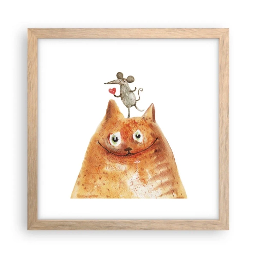 Affiche dans un chêne clair - Poster - Amour paradoxal - 30x30 cm