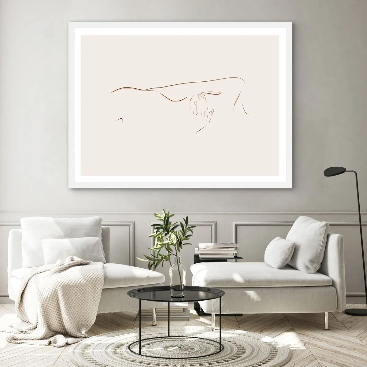 Affiche dans un cadre blanc - Poster - La forme du désir - 70x50 cm