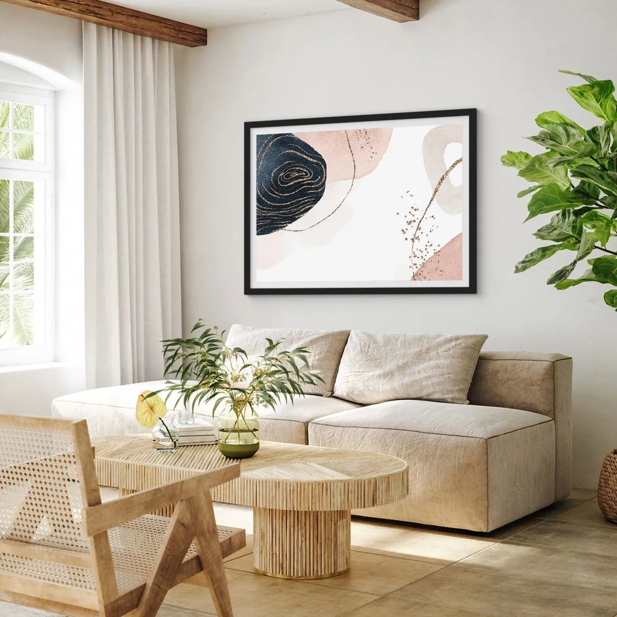 Affiche dans un cadre noir - Poster - Tout coule - 50x40 cm