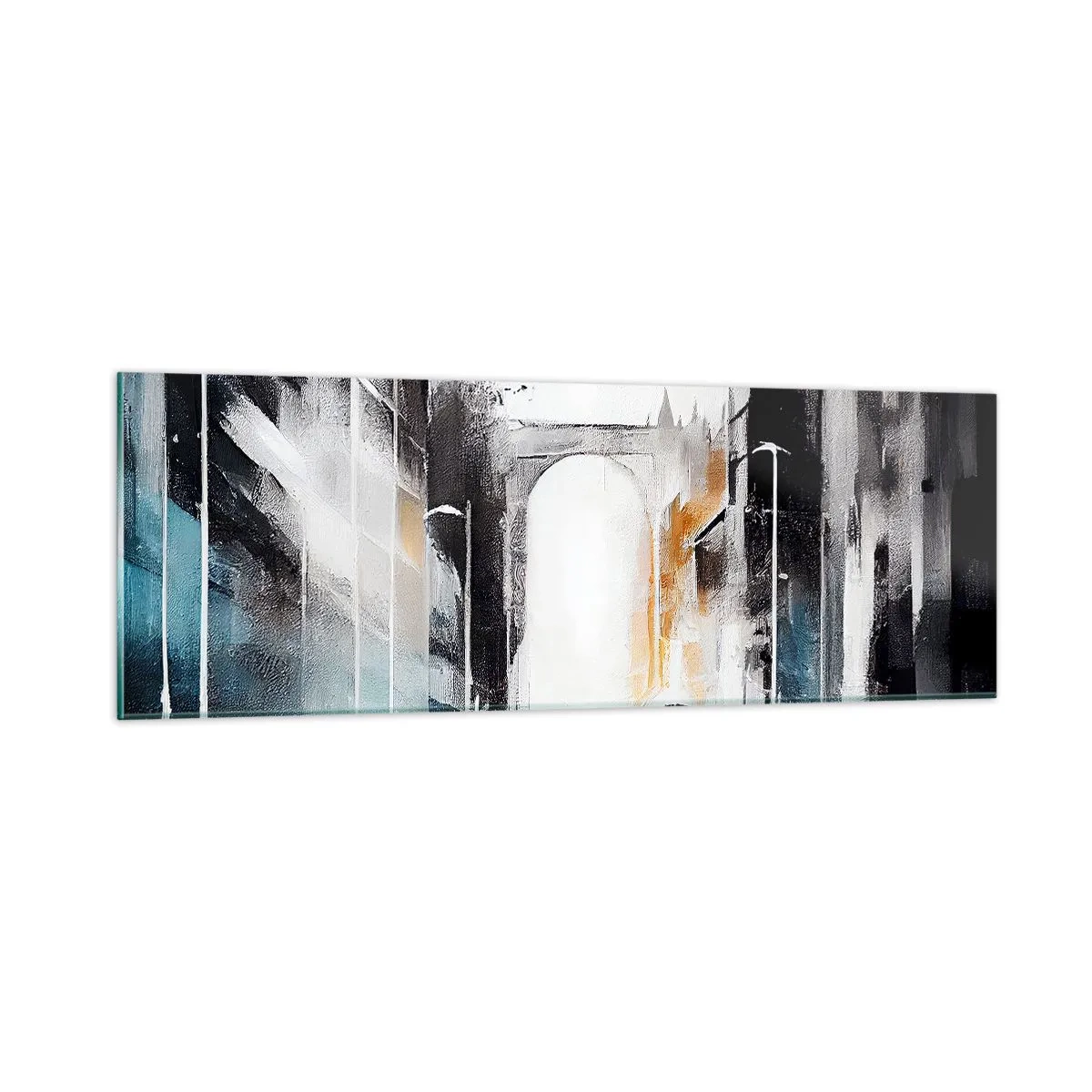 Impression sur verre - Image sur verre - Étude de ville : architecture et mouvement - 90x30 cm