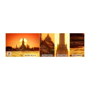 Échantillon de Papier Peint Autocollant Deluxe Sticker - Vers le soleil, toujours vers le soleil - Bangkok, Temple de l'Aube, Thaïlande - 100x30 cm