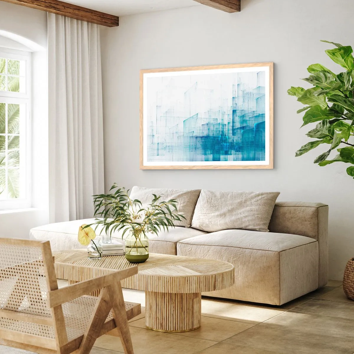 Affiche dans un chêne clair - Poster - Comment l’espace s’est formé - 91x61 cm