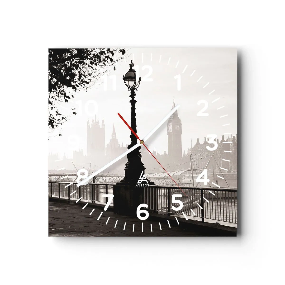 Horloge murale - Pendule murale - Un matin londonien - 40x40 cm