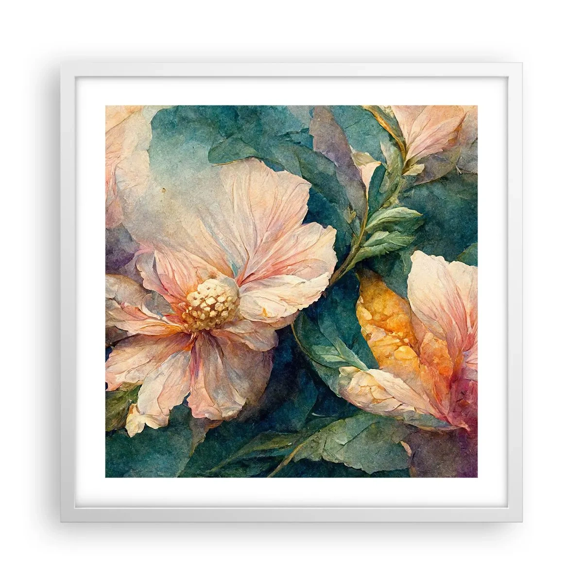 Affiche dans un cadre blanc - Poster - Uniquement de la subtilité - 50x50 cm