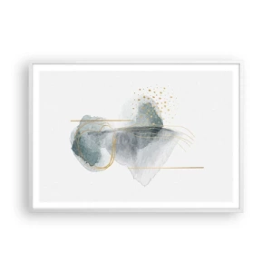 Affiche dans un cadre blanc - Poster - À propos de la relation entre le gris et l'or - 100x70 cm