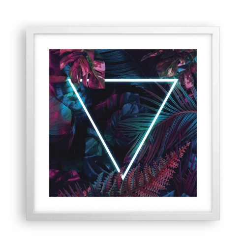 Affiche dans un cadre blanc - Poster - Jardin de style disco - 40x40 cm