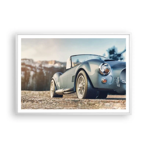 Affiche dans un cadre blanc - Poster - Ce qui compte c'est le style - 100x70 cm