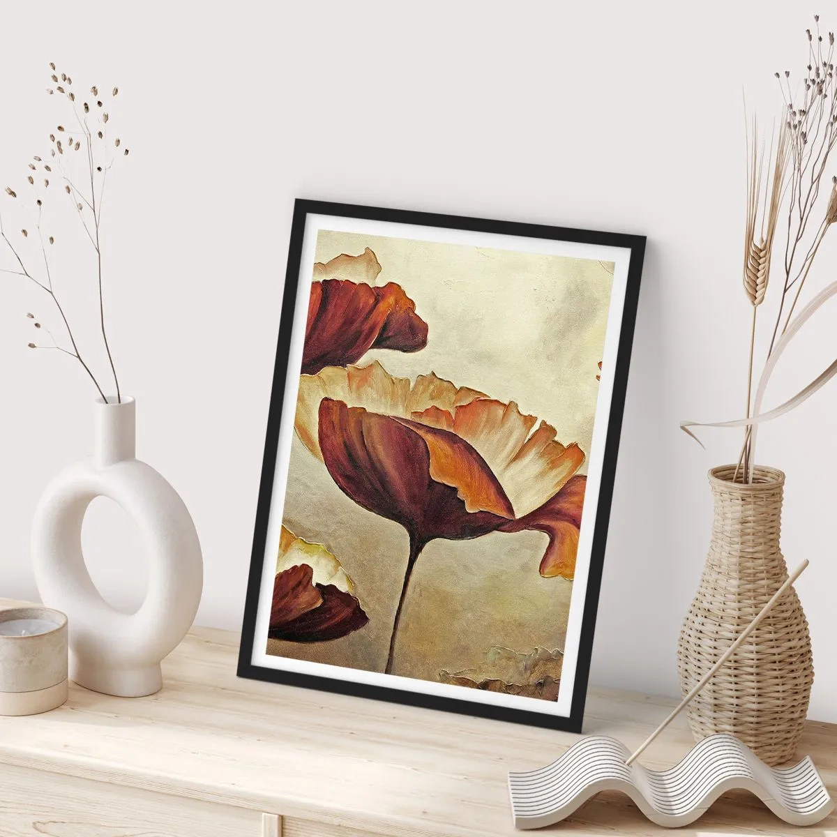 Affiche dans un cadre noir - Poster - À la lisière des champs - 70x100 cm