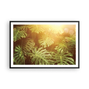 Affiche dans un cadre noir - Poster - Se fondre dans la verdure - 91x61 cm